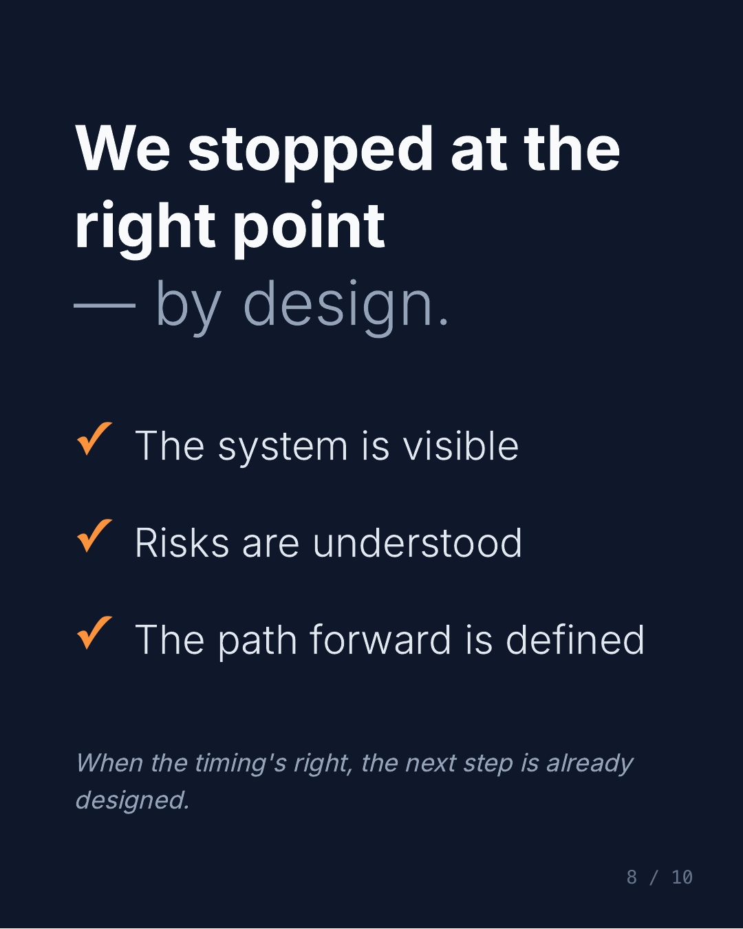 From audit to pause: when stopping is the right call — slide 8 of 10