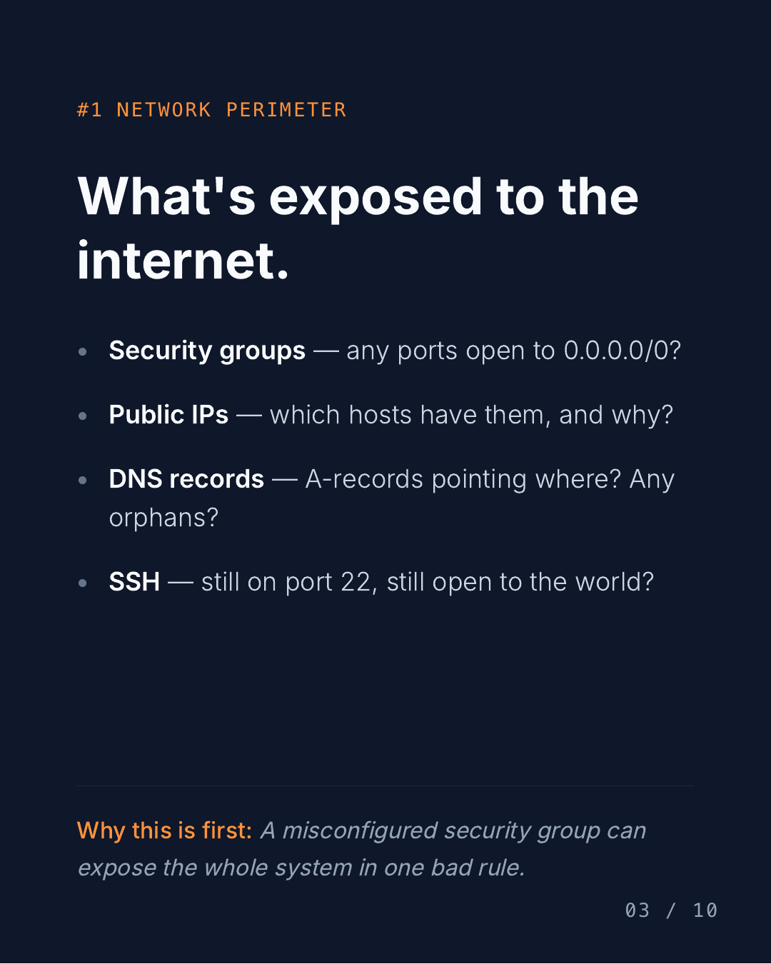 What I look for first when I open a production system — slide 3 of 10