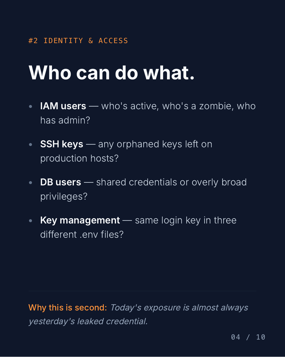 What I look for first when I open a production system — slide 4 of 10