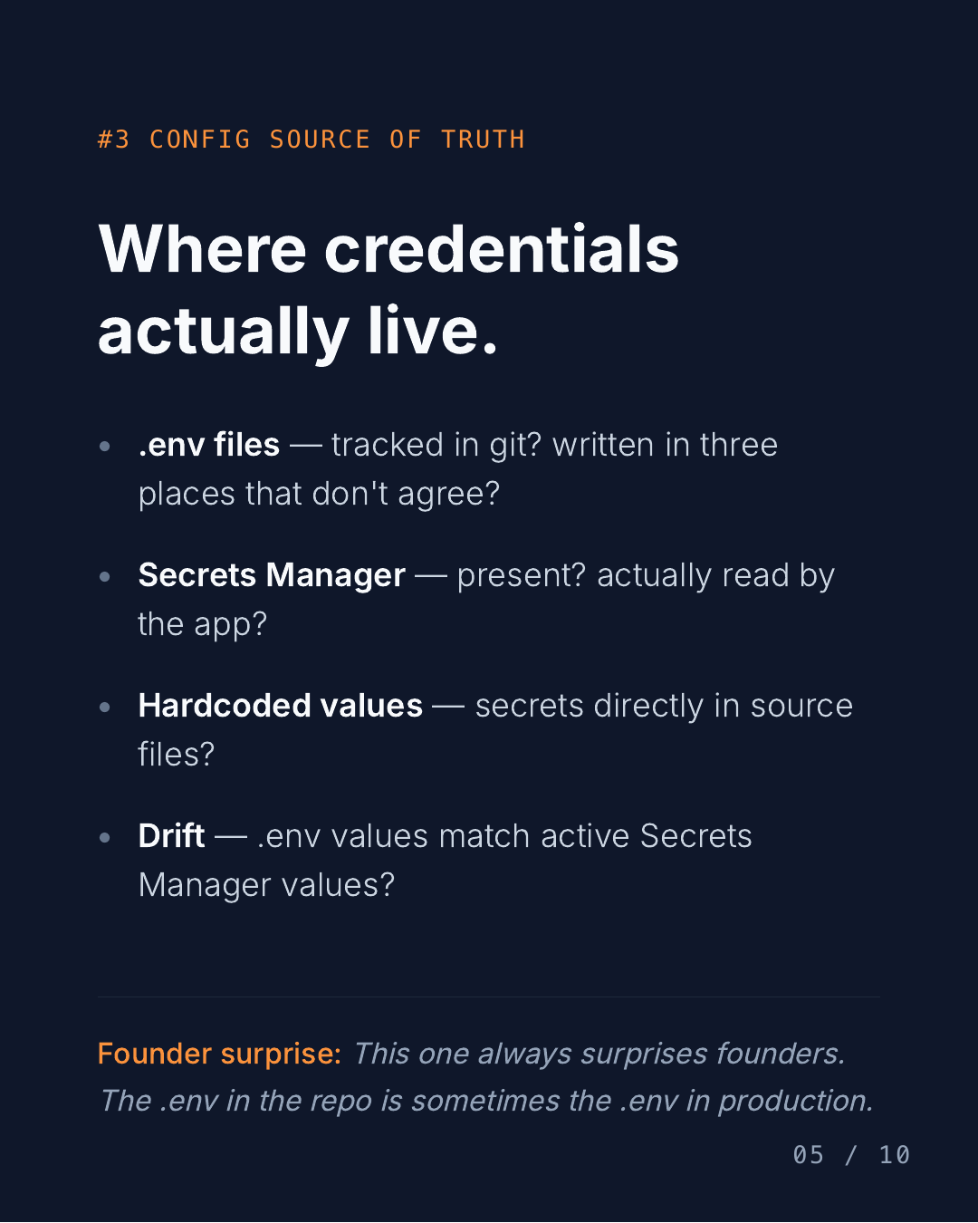 What I look for first when I open a production system — slide 5 of 10
