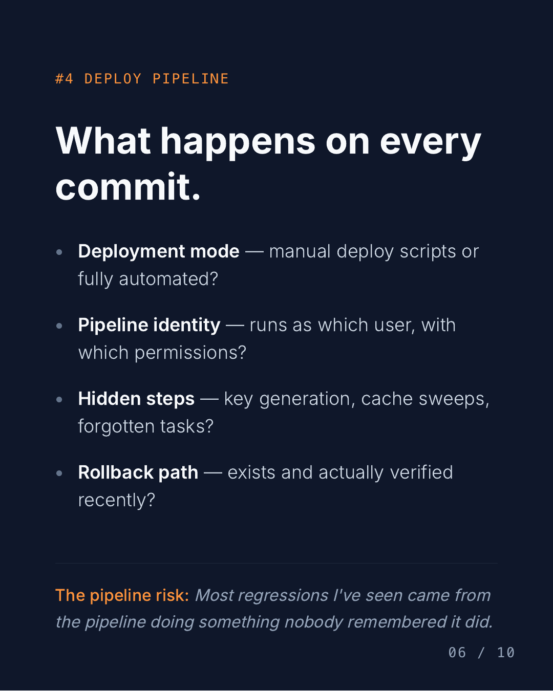 What I look for first when I open a production system — slide 6 of 10